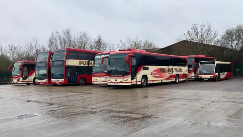 BBC Image of coaches in Bourton-on-the-Water