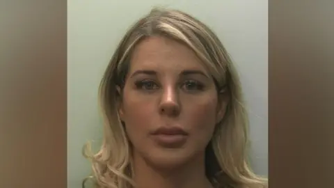Devon and Cornwall Police Police mugshot of Paris Wilson, who has shoulder length blonde hair.