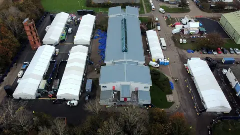 PA A view of the Manston immigration short-term holding facility in 2022