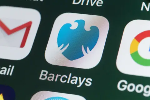 Getty Images Barclays app on a phone