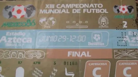 Paul Dubberley An told football ticket to the 1986 England game against Argentina 