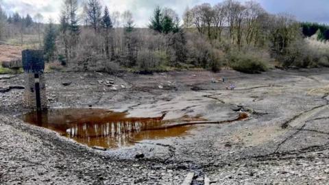 Clydach reservoir drained