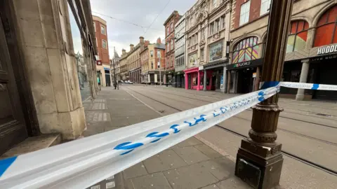 A photograph of the cordon in place