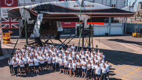 INEOS Britannia Ineos Britannia team in Barcelona 