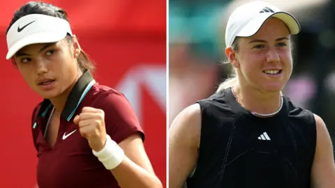 A composite image of Emma Raducanu and Sonay Kartal