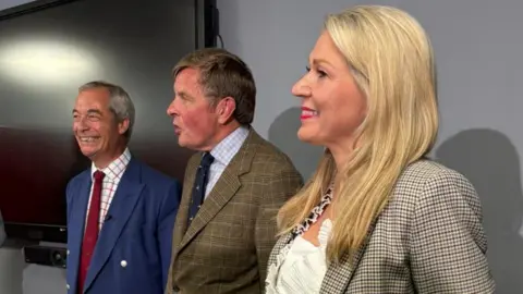 BBC Laura Anne Jones with David Jones and Nigel Farage