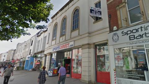 Google Maps streetview image of the Sports Direct shop in Cheltenham, which has now closed. 