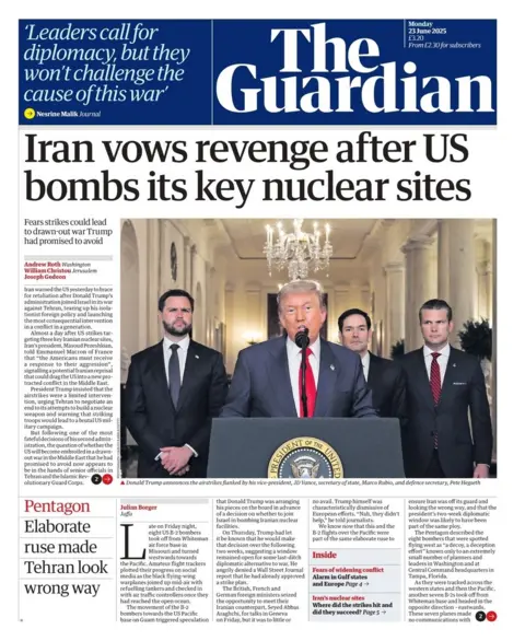  "Iran vows revenge after US bombs its key nuclear sites"