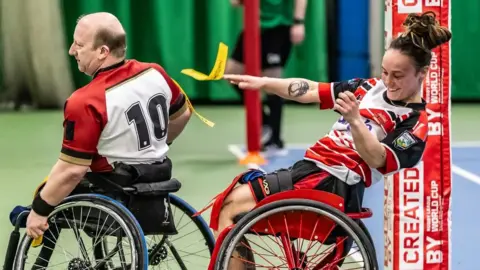 Brogan Evans tackles Mark Williams in a recent match between Wigan Warriors and Salford Red Devils 