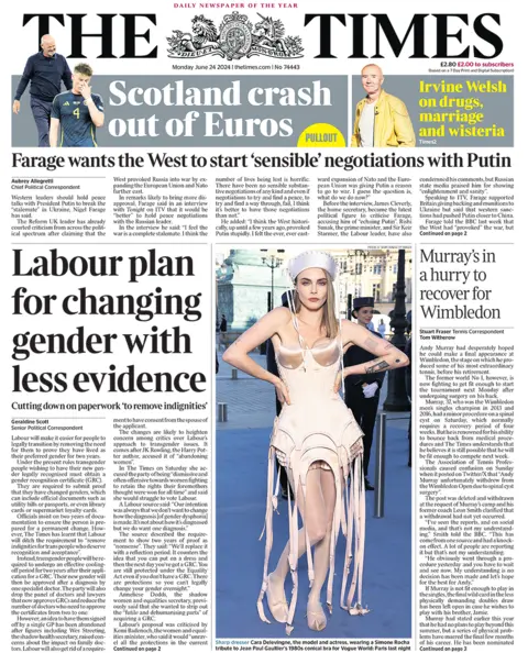 Headline times "Workforce plans to change gender with less evidence"