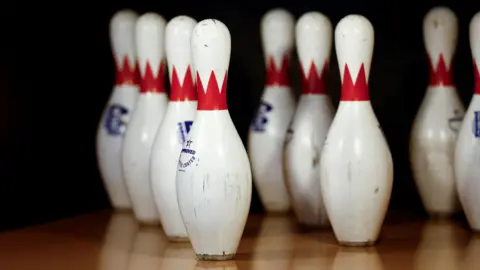 Ten pin bowling pins