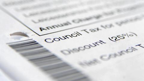A portion of a council tax bill reading 'discount'