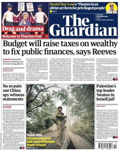  “Budget will raise taxes on wealthy to fix public finances, says Reeves".