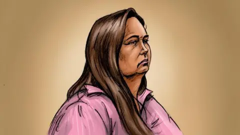 A court sketch of Erin Patterson