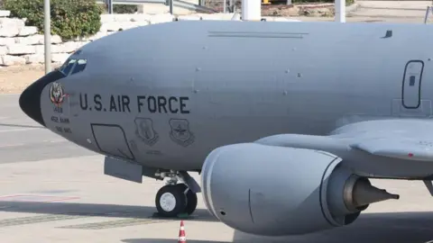 A file photo of a US Air Force Boeing KC-135 Stratotanker aerial refuelling tanker