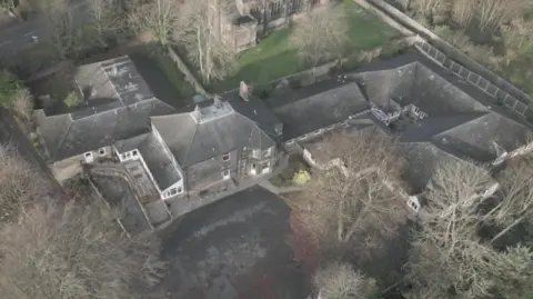 View of Woodlands Lodge Care Home from above