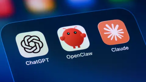 Getty Images ChatGPT, OpenClaw and Claude app widgets shown on a smartphone screen