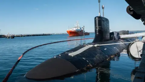 A US Virginia-class attack submarine docked in Western Australia 