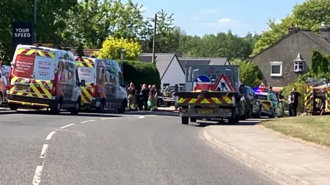 Police and Cadent staff in Sutton-in-Ashfield