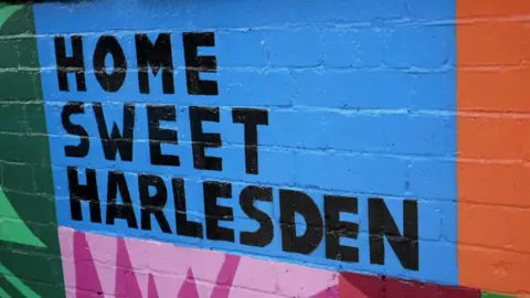 A mural in Harlesden, where organisers hope the Walk of Music will bring new visitors to the high street