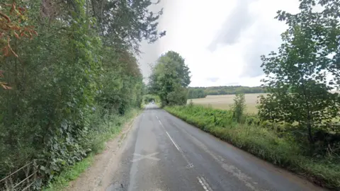 Leckhampton Hill road with trees next to it