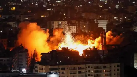 EPA An Israeli strike on Hezbollah in Lebanon earlier this month