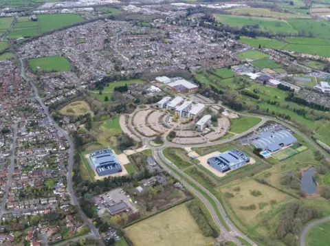 Blaby District Council Aerial photo of Carlton Park, Enderby