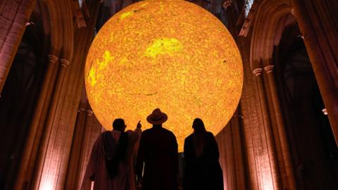 Giant Sun installation to ligh