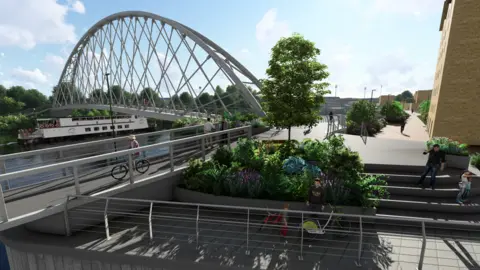 An artist's impression of the new bridge