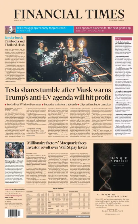  "Tesla shares tumble after Musk warns Trump's anti-EV agenda will hit profit". 
