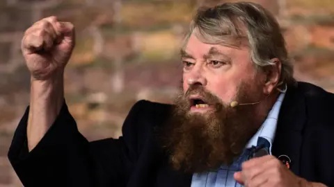 The actor Brian Blessed at a book launch