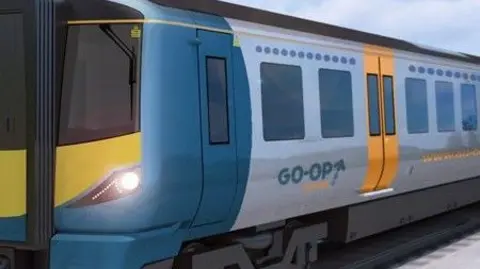 A mock up of a Go-op train