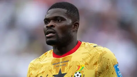 Thomas Partey playing for Ghana at the World Cup