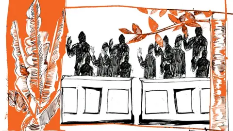 BBC Illustration depicting the jury