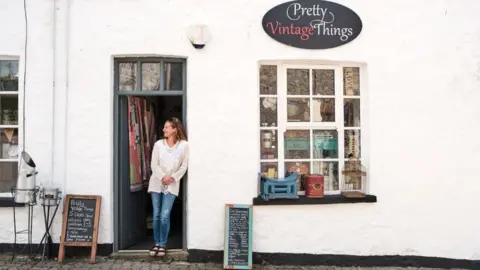 Andy and Sacha Stoyle A.L.S Photography Sallylouise Jones outside Pretty Vintage Things