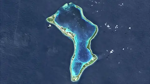 Aerial view of Diego Garcia