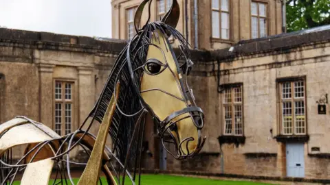 Longleat One of the new horse sculptures in Longleat's stable block