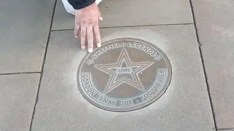 LDRS Gordon Banks Walk of Fame star outside Sheffield Town Hall