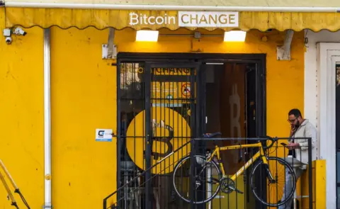 Getty Images Bitcoin change store in Tel Aviv, Israel on December 30, 2022.