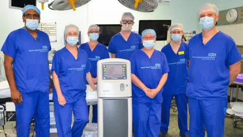 Royal United Hospitals Bath NHS Foundration Trust RUH team with the new equipment