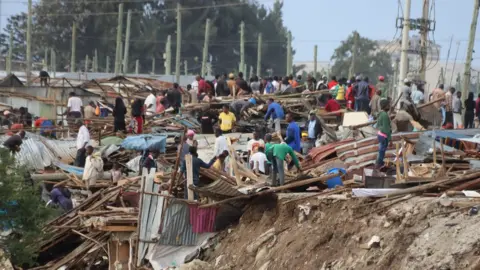 Peter Njoroge/BBC Demolished houses