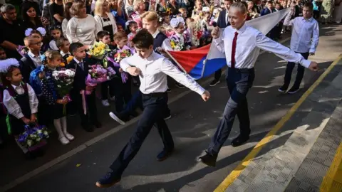 Getty Images The start of the educational year in a Moscow school