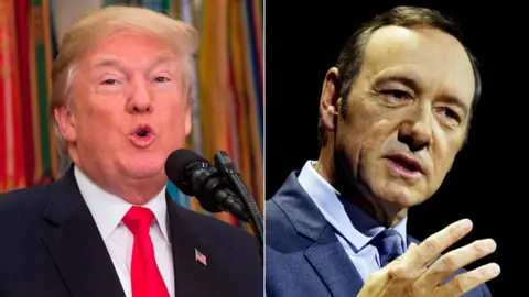 AFP/PA President Trump and Kevin Spacey