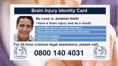 Headway Mocked up Headway Brain Injury Identity Card