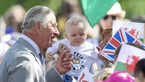 Getty Images Prince Charles meets people in Swansea