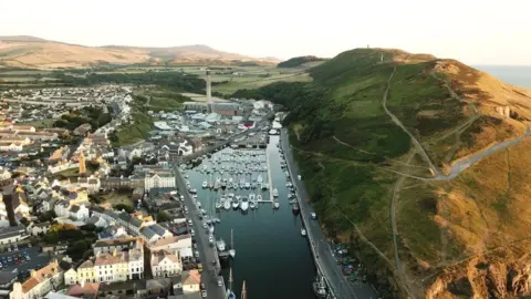 Nick Hawkes Aerial view of Peel Marina