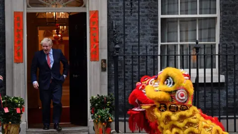 Getty Images Boris Johnson celebrates Chinese New Year in January