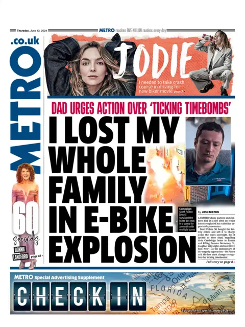 Daily Mail headline: "I LOST MY WHOLE FAMILY IN E-BIKE EXPLOSION"