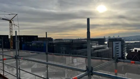 BBC Building site in Beckton overlooking Thames