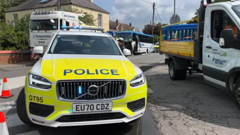 Richard Knights/BBC Bus crash scene in Bicknacre